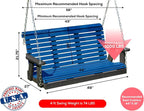 Poly Lumber Wood 4FT Porch Swing Amish Craftsmandship Made in USA HDPE - Image 2
