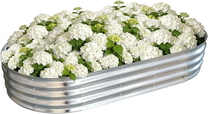 Galvanized Raised Garden Bed Outdoor, Large Raised Bed by VivaGarden
