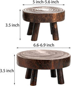 TOPZEA Set of 2 Mini Wooden Stool Display Stand, Wood Riser - Image 2