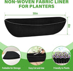 Riare 6 Pack 30 Inch Black Felt Window Box Liners- Fabric Trough Planter Basket - Image 2