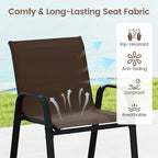 Tangkula 3 Piece Outdoor Bar Set, Patio Bar Height Table & Armchairs - Image 8