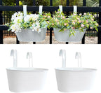 10" Hanging Flower Pots, Railing Planters Fence Pot by JOYFERNAL