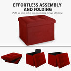 LINMAGCO Small Storage Ottoman Stool Foot Rest Stool Under Desk Stool Short - Image 8