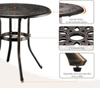 VINGLI 32" Outdoor Dining Table, Round Patio DiningTable - Image 8