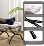 HollyHOME 15" Folding Footrest Stool, Upholstered Small Foldable Ottoman - Image 8
