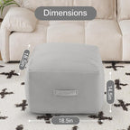 MeMoreCool Square Stuffed Pouf Ottoman Foot Rest, Floor Pouf Foot Stool - Image 2