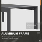 Solaste Aluminum Outdoor Coffee Table, All-Weather Rectangle Metal Patio Coffee - Image 5