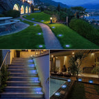 LYHOPE Solar Ground Lights Outdoor, 8 Pack 8 LED Solar Disk Lights Waterproof - Image 2