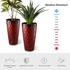 Glitzhome 23.75" H Tall Outdoor Planter, - Image 3