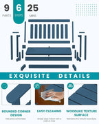 SERWALL Outdoor HDPE Glider Bench, All Weather Swinging Bench - Image 4