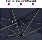 PURPLE LEAF 8 Feet Square Cantilever Umbrella Patio Umbrella - Image 4