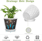 5 Inch Planter Pots, 6 Pack Indoor Planters, Small Flower Pots - Image 4