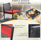 Flamaker 3 Pieces Wicker Patio Furniture Outdoor Modern Rattan Chair - Image 3