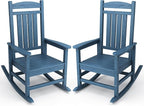KINGYES HDPE Patio Rocking Chair Set of 2, Outdoor Rocking Chairs Porch Rocker by KINGYES