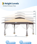 Canopy Tent 13x13 ft, Pop Up Gazebo One-Push Setup - Image 4