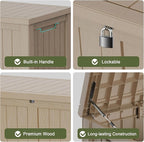 150 Gallon Waterproof Outdoor Storage Box, Resin Deck Box, Lockable Outside - Image 5