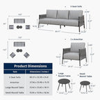 EAST OAK 5-Piece Patio Furniture Set | Life Chatter 5-Seat Outdoor Furniture | - Image 10