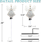 38Inch Angel Solar Lights Outdoor Decorative-Metal&Glass Angel Hydrangea Flower - Image 5