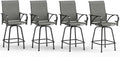 MFSTUDIO Outdoor Bar Stools Set of 4, Swivel Bar Height Patio Chairs Outdoor by MFSTUDIO