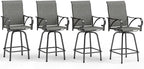 MFSTUDIO Outdoor Bar Stools Set of 4, Swivel Bar Height Patio Chairs Outdoor by MFSTUDIO