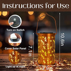 2 Pack Solar Lanterns Outdoor Hanging Lantern Lights, Dragonfly Hollowed-Out - Image 3