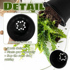OJYUDD 120 Pcs 0.5 Gallon Black Plastic Plant Nursery Pots, Plant Seedling Pots - Image 4