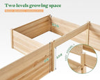 AMERLIFE Raised Garden Bed – 12x12x2 ft H-Shaped Wooden Planter Box, 180 Cu. Ft - Image 5