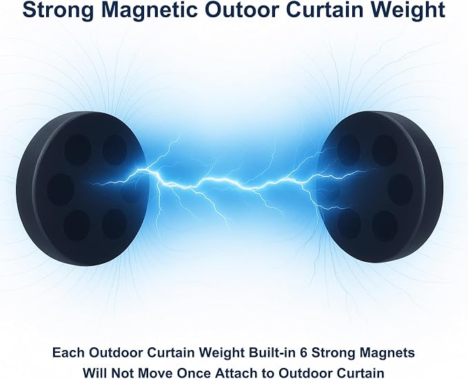3LB Heavy Duty Outdoor Curtain Weights, Strong Magnetic Gazebo Curtain Weights - Image 3