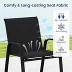 Tangkula 3 Piece Outdoor Bar Set, Patio Bar Height Table & Armchairs - Image 8