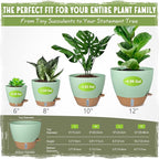 Self-Watering Pots for Indoor Plants 4 Pack, 6/8/10/12 Inch Outdoor Planters - Image 2