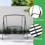 2-Person Metal Porch Swing, Heavy Duty 550LB Capacity, Garden and Balcony - Image 5
