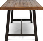 Great Deal Furniture Beau Outdoor Eight Seater Wooden Dining Table, Teak and - Image 6