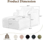65.4" Chaise Lounge Chair Indoor, Oversized Boneless Couch Comfy Upholstered - Image 2