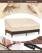 Vailge Heavy Duty Patio Sofa Cover, 100% Waterproof 3-Seater Outdoor Sofa Cover - Image 4