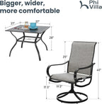 PHI VILLA 5 Piece Patio Dining Set Clearance - Image 6