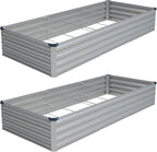 Vengarus 2 Pack 9x3x1FT Galvanized Raised Garden Bed Kit, Outdoor Metal Planter by Vengarus