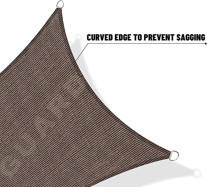 SUNNY GUARD Custom Size 14'x14' Brown Sun Shade Sail Rectangle UV Block Shade - Image 7