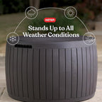 Keter Circa 37 Gallon Deck Box Organizer, Works as Ottoman Chair or Side Table - Image 3