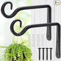 Plant Hangers Outdoor, 2 Pack 6 Inch Hanging Plant Bracket, Metal Hanging Plant by MOWPOG