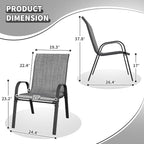 Patio Dining Chairs Set of 6, Outdoor Stackable Dining Chairs High Back - Image 3