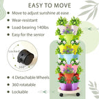 Umigy 2 Set of 7 Tier Vertical Planter Stackable Tower Planters Strawberry Herb - Image 5