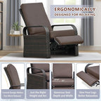 ATR ART TO REAL Outdoor Recliner, Outdoor Wicker Recliner Chair - Image 7