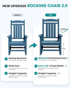 SERWALL Oversized Outdoor Rocking Chair, All-Weather Patio Rocking Chair - Image 7