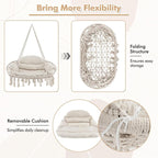 Tangkula 2-Person Hanging Hammock Chair, Boho Style Macrame Hammock Swing - Image 5
