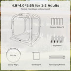 East Oak Screen House Tent Pop-Up, Portable Screen Room Canopy Instant Screen - Image 9