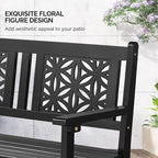 VINGLI 47" Outdoor Wood Bench, All Weather Outdoor Wooden Patio Garden Bench - Image 6