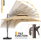9' X 12' Cantilever Outdoor Patio Umbrellas - Image 7