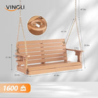 VINGLI Heavy Duty 1600 LBS HDPE Porch Swing Outdoor - Image 4