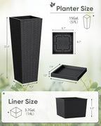 Greesum Set of 2 Tall Plastic Planters - Image 5