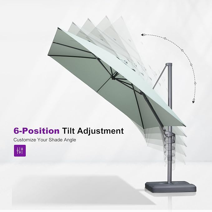 PURPLE LEAF Patio Umbrella 9' X 11.5' Rectangle Cantilever Umbrella Large - Image 6